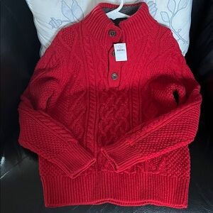 GAP Kids Red Cable Knit Sweater
